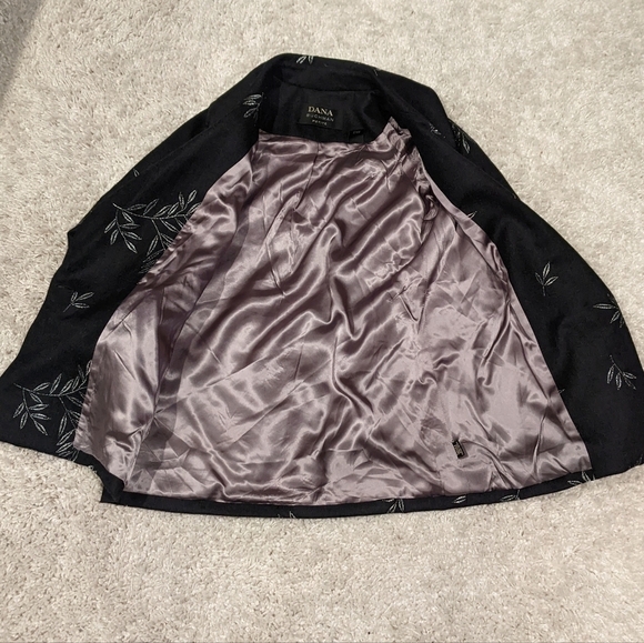 𝅺dana Buchman Petite Vintage Made in Hong Kong Wool Jacket Embroidered Size 8P - Picture 9 of 9